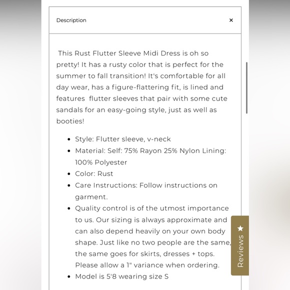 Elegant Ruffled Sleeve Dress in Terracotta - Picture 4 of 4